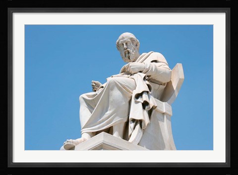 Framed Aristotle statue, Greek Philosopher, Athens, Greece Print