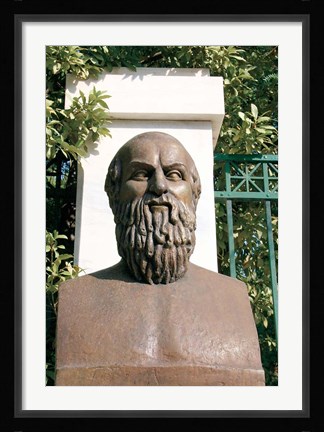 Framed Aeschylus, Classical Athens Bust, Statue, Athens, Greece Print