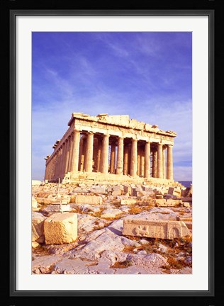 Framed Parthenon on Acropolis, Athens, Greece Print