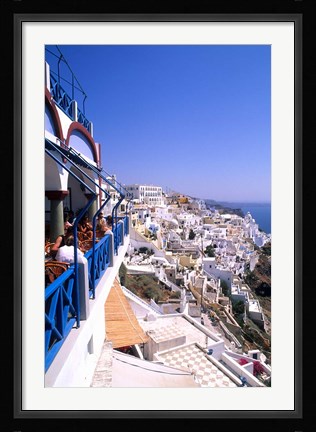 Framed View from Cliffs, Santorini, Greece Print