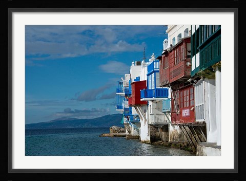Framed Greece, Cyclades, Mykonos, Hora 'Little Venice' area Print