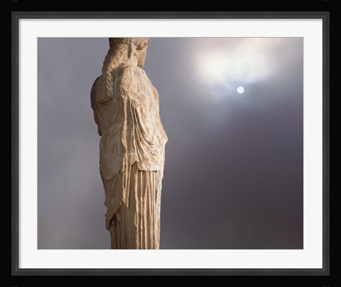 Framed Sculptures of the Caryatid Maidens Support the Pediment of the Erecthion Temple, Adjacent to the Parthenon, Athens, Greece Print
