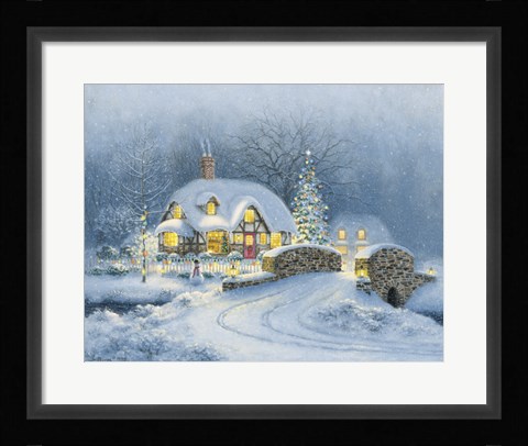 Framed Christmas At Kirby Cottage Print