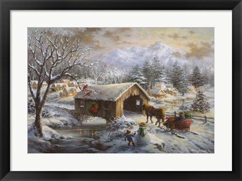 Framed Covered Bridge Print