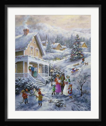 Framed Carolers Print