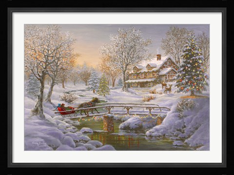 Framed Over The Bridge To Grandmas House Print