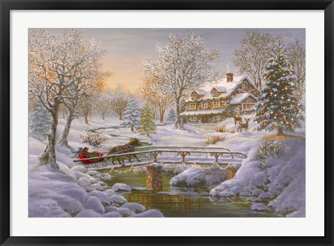 Framed Over The Bridge To Grandmas House Print