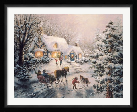 Framed Christmas Visit Print