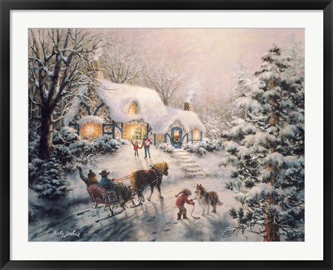 Framed Christmas Visit Print