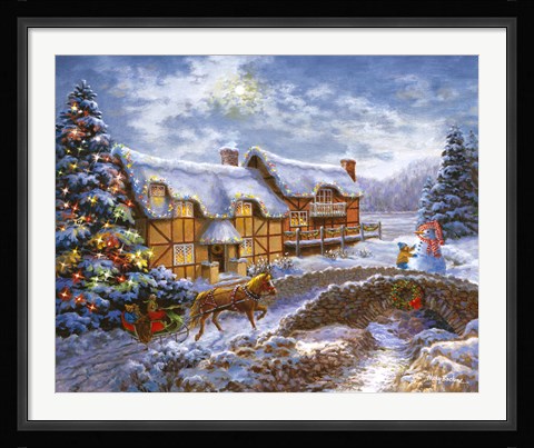 Framed Country Cottages Print