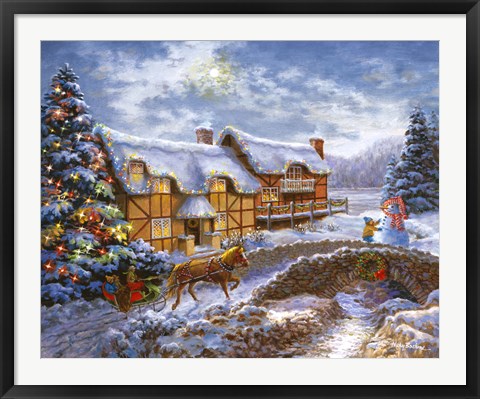 Framed Country Cottages Print