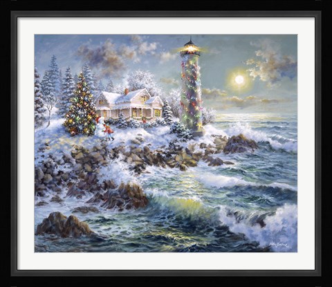 Framed Lighthouse Merriment Print