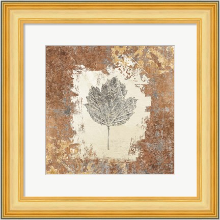Framed Gilded Leaf V Print