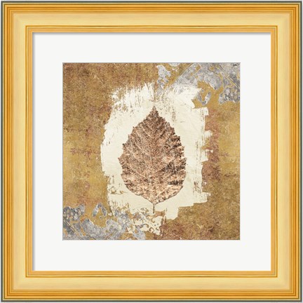 Framed Gilded Leaf VI Print