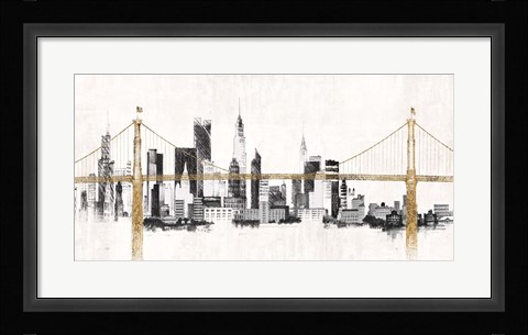 Framed Bridge and Skyline Print