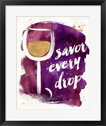 Framed Watercolor Wine I Print