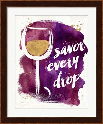 Framed Watercolor Wine I Print