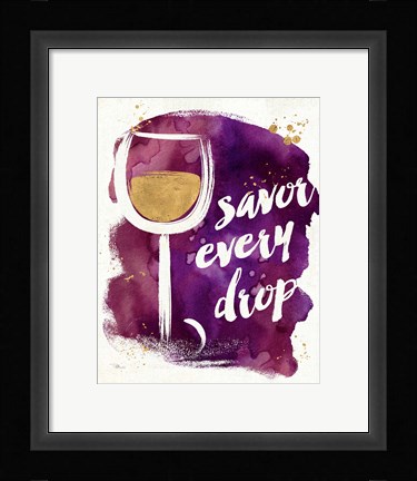 Framed Watercolor Wine I Print