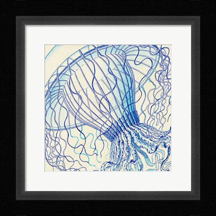 Framed Vintage Jellyfish II Print