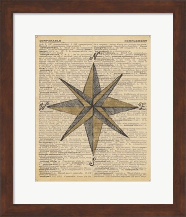 Framed Nautical Series - Nautical Star Print