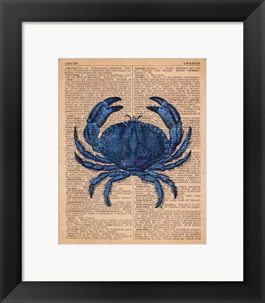 Framed Vintage Crab Print