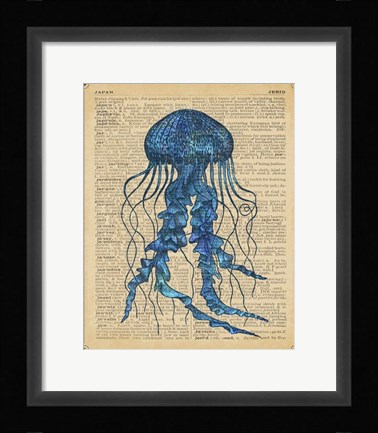 Framed Vintage Jellyfish Print
