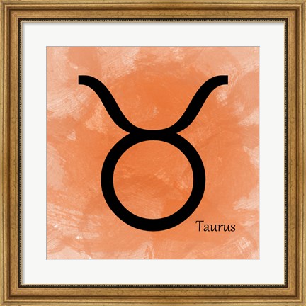 Framed Taurus - Orange Print