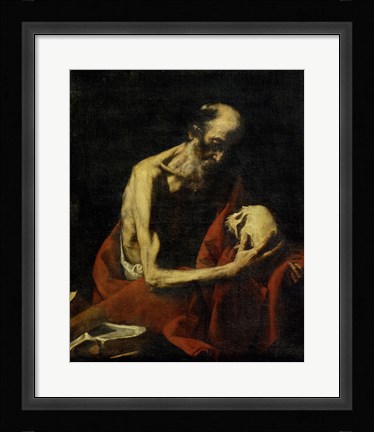 Framed Saint Jerome Meditating Print