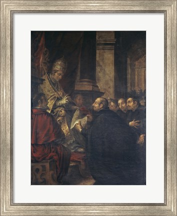 Framed Saint Ignatius of Loyola Receives Papal Bull from Pope Paul III Print