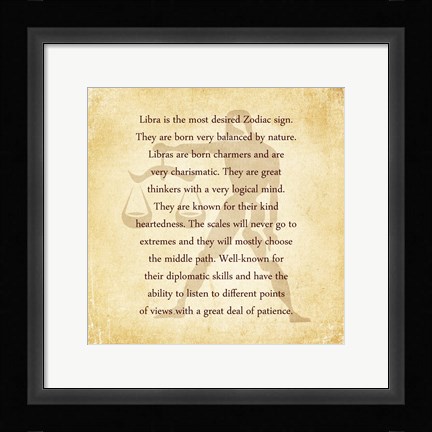 Framed Libra Character Traits Print