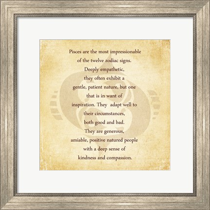 Framed Pisces Character Traits Print
