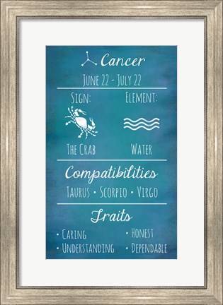 Framed Cancer Zodiac Sign Print