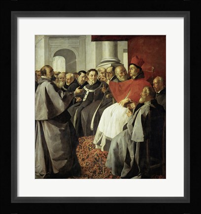 Framed Saint Bonaventura at the Church Council of Lyon Print