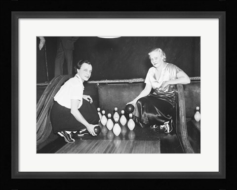 Framed Bowling Alley, 1936 Print