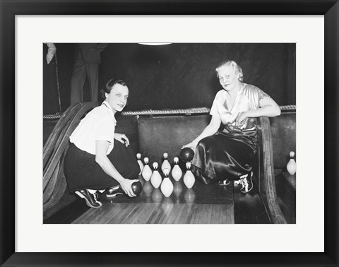 Framed Bowling Alley, 1936 Print