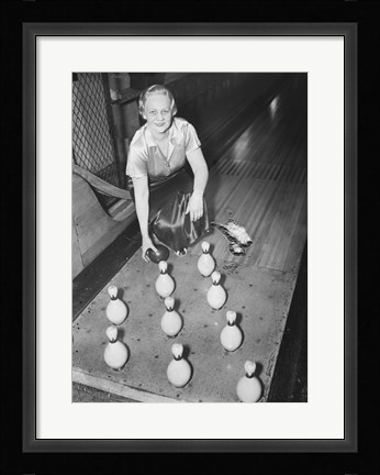 Framed Bowling Alley, 1936 Print