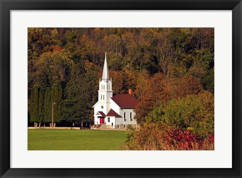 Framed Church In the Valley Print