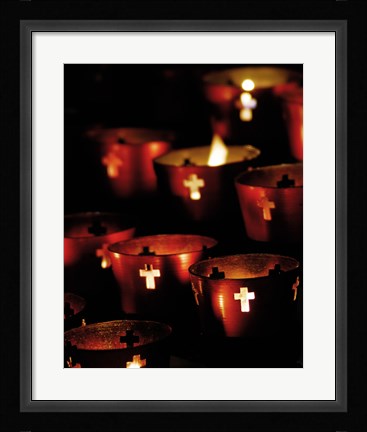 Framed Lighted Candles Print