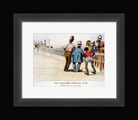 Framed Darktown Bowling Club: Watching for a Strike Print