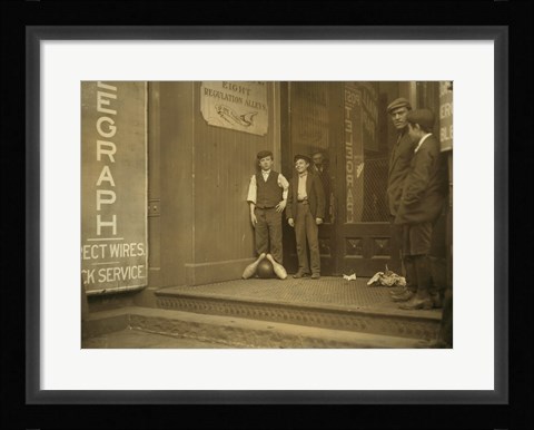 Framed Bowling Alley Boys, New Haven, Connecticut Print