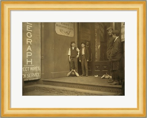 Framed Bowling Alley Boys, New Haven, Connecticut Print