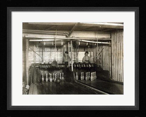 Framed Bowling Alley Employees, New York Print