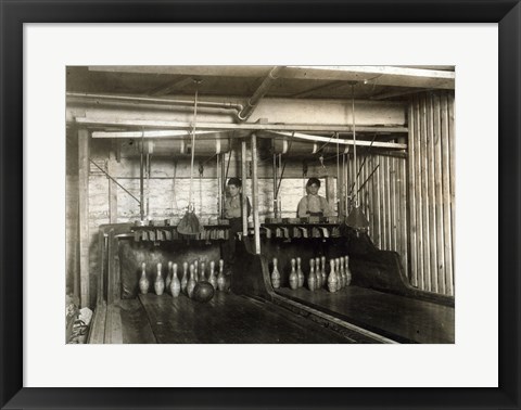 Framed Bowling Alley Employees, New York Print