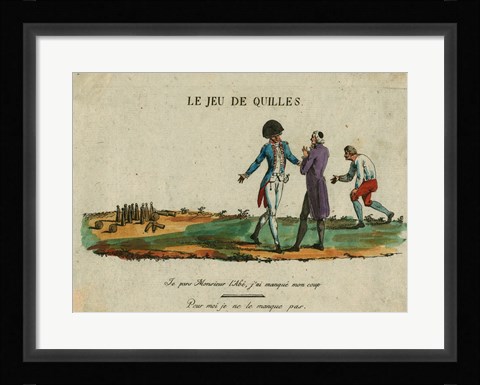 Framed Bowling Le Jeu de Quilles Print