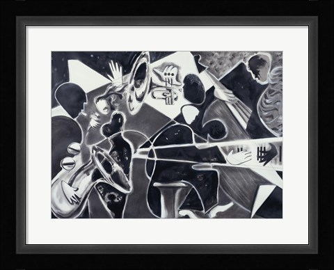 Framed Black and Blue Print