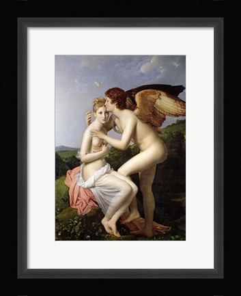 Framed Psyche Receiving the First Kiss of Cupid, 1798 Print