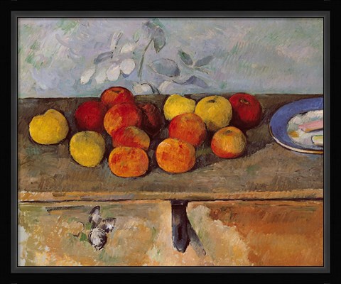 Framed Still life of apples and Biscuits Print