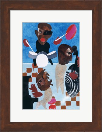 Framed Untitled (Jazz with Blue Background) Print