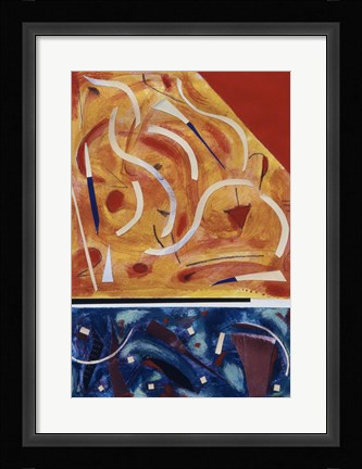 Framed Untitled (Blue, Red and Orange Abstract) Print