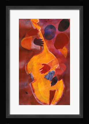 Framed Double Bass, Triple Head Print